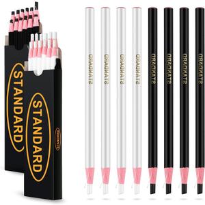 Sabary 22 Pcs Peel off China Marker Pencils Grease Wax Drawing Marking Crayon Pencil for Wood, Garments, Metal, Paper, Fabrics, Leather, Vinyl, Drawing Pen, Black, White