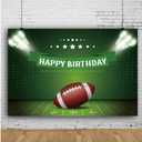 ssailue decor Football Party Decorations, 5x3 ft Vinyl Banner with Football Theme for Birthday Parties, Green