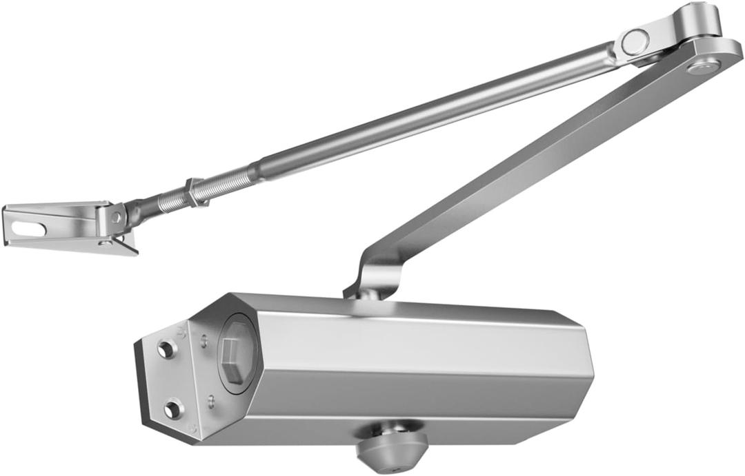Door Closers Commercial Heavy Duty Automatic Door Closer Residential Grade 3 Spring Hydraulic Door Closer, 6.88" x 1.5" Small, Silver