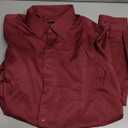 ONKEEP Mens Dress Shirts Stretch Long Sleeve Solid Button Down Shirts Casual Business Regular Fit Shirts with Pocket Red Small Size XS