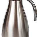 68 Oz Large Stainless Steel Thermal Coffee Carafe for Keeping Hot or Cold Beverage Dispenser, Double Walled Vacuum Insulated Thermos Pot Server for Tea, Keep Hot Water for 12 Hours (Silver 2L)