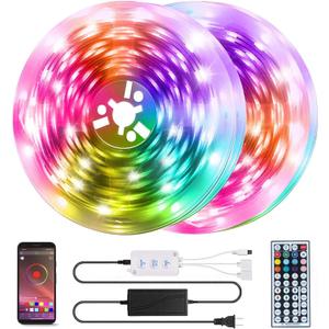 QZYL 50 Feet Led Strip Lights Home,Led Lights for Bedroom,Music Sync Color Changing Flexible Timing Rope Lights,44 Key Remote App Control RGB Tape Light DIY Colors Luces for Bedroom Party Decoration (50ft (2 Rolls)) QZYL 50 Feet Led Strip Lights Home,Led Lights for Bedroom,Music Sync Color Changing Flexible Timing Rope Lights,44 Key Remote App Control RGB Tape Light DIY Colors Luces for Bedroom Party Decoration (50ft (2 Rolls))