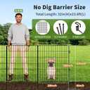 3-Layer No Dig Metal Dog Fence for Yard, 32in x 23.6ft, 10 Panels