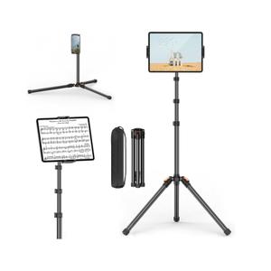 XXZU 72in Tablet Floor Stand Tripod,Tablet Stand Floor with 360° Ball Head,Height Adjustable Floor Stand Holder with Case,Tall Tripod for Phone/Music/Stream/Recording and All 4.713” Devices