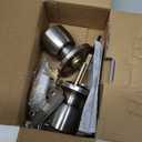 HOSOM Door Knob with Lock and Key, Keyed Entry Door Knob, Exterior and Interior Door Lock for Front Door Commercial and Residential Area, Entry Door Handle for Bedroom and Bathroom, Satin Nickel