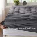 Bedsure Grey Queen Mattress Pad - Quilted Fitted Mattress Topper Protector with 8-21 Inches Deep Pocket, Noiseless Breathable Bed Cover Padded, Machine Washable, Grey, 60x80 Inches