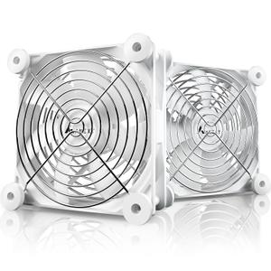 ANEXT, 120mm USB Computer Fan White, 120mm Fan, Silent Fans for Receiver DVR PlayStation Xbox Computer Cabinet Cooling, 2 in 1 Packs White