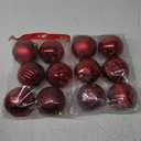 Syhood 12 Pcs 4 Inch Large Christmas Ball Ornament Christmas Tree Decoration Plastic Ornament Set Hanging Xmas Tree Ball for Xmas Holiday Wedding Party(Burgundy)