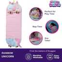 Happy Nappers: Pillow & Sleepy Sack: Medium - Rainbow Unicorn - 54 x 20, Plush Animal Character, 2-in-1 Pillow Sleeping Bag, Play, Kids Ages 3+