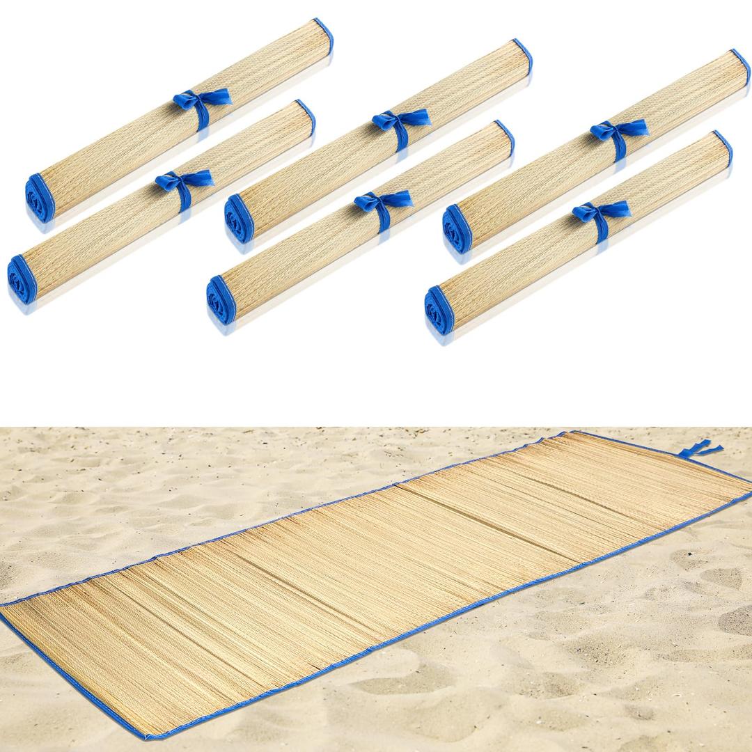Conderyang 2 Packs Straw Beach Mat
