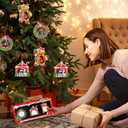 MGparty 3 Pack Christmas Picture Frame Ornaments Xmas Metal Hanging Photo Frame with Pendants 2025 Holiday Keepsake Gifts Christmas Tree Decorations