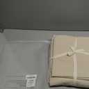 JIYUAN 100% Washed Cotton 3 Pieces Queen Fitted Sheet Set,Linen Like Cozy Soft & Breathable, Deep Pocket Fitted Sheet (Fits Mattress up to 17") + 2 Pilowcases, Heathered Beige