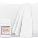 Mellanni Pillow Cases - Luxury, Extra Soft, Cooling Pillow Covers - 2 PC Iconic Collection Pillowcases - Envelope Closure (King 20"x40", White)