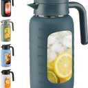 68oz Glass Pitcher with Handle and Lid,Borosilicate Leakproof Glass Water Pitcher for Fridge, Multifunctional Iced Tea Pitcher Glass Carafe for Cold Brew Lemonade Juice and Sun Tea