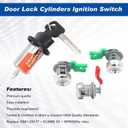 Ignition Switch Lock Cylinder Door Lock Cylinder Compatible with Ford Explorer Sport Trac 2001-2004 F150 1997-2003 F250 & F350 1998-2004 Replace OE# LC6177 + DL5885 + 322347 + 597638(No Chip)