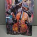 CXHOSTENT Black Jazz Canvas Wall Art Abstract Black Music Painting Prints African American Picture Musical Instruments Artwork for Men Room Decor Framed (Black, 16.00" x 24.00")