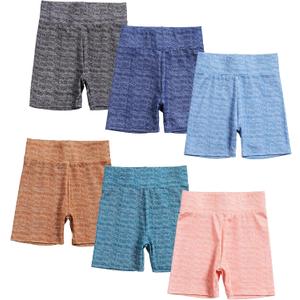 6 Pack Girls Athletic Shorts Kids Running Active Ice Silk Dry-Fit Shorts (9-10 Years, Multi 1)