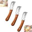 3 x Vegetable Peeler for Kitchen,Multifunctional Vegetable Peeler With Wooden Handle And Bottle Opener,Vegetable Peelers,2-in-1 Stainless Steel Kitchen Tool for Fruit Apple Potato Pumpkin Papaya(3pcs)