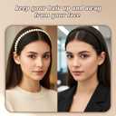 7 Pcs Black Headbands for Women Multi-style Knotted Head Bands Vintage Pearl Hairbands Fashion Wide Padded Hair Band Non Slip Hair Accessory Women Wash Face Thin Thick Party Daily Christmas Halloween