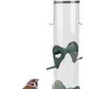 Green Grain Bird Feeder 12 Inches - With 4 Landing Spots for Birds - Hanging Bird Feeding Station - Grains Feeding Column - Wild Bird Feed Silo - Tube Bird Feeders for Outdoors Hanging