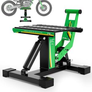 Dirt Bike Stand,Widen 1000Lbs Capacity Hydraulic Motorcycle Lift Jack Hoist Table Adjustable Lifting Ideal for E Dirtbike Pit Mini Bike Repair&Maintainance Accessorie-Green