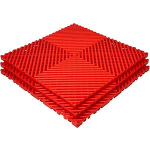 24 Pack 16"x 16"Interlocking Garage Floor Tiles,Modular Drainage Floor Mat,Non-Slip Splicing Interlocking Drainage Mats Floor Tile for Garage Car Wash Basement(Red)