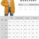 QUALFORT Women’s 100% Cotton Knit Cardigan Sweater – Oversized Fit, Button-Down Open Front, with Pockets, Large