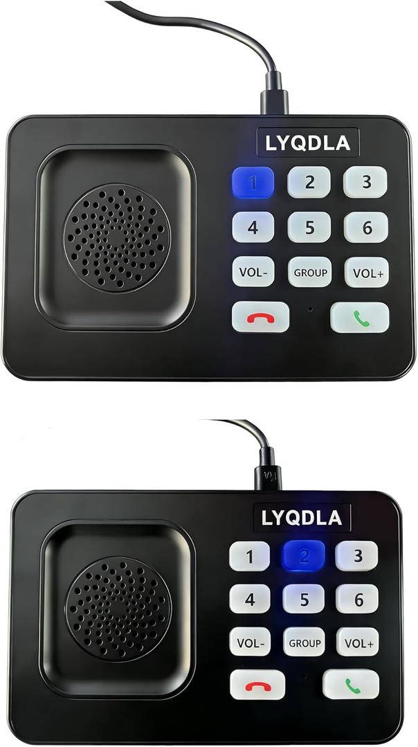 Intercoms Wireless for Home, Office, Elderly Care, Two-Way Wireless Intercom System, Clear Sound Intercom with 1400 Feet Range, Easy to Use, 8 Volume Adjustment, Auto-Answer, Silent Mode(2 pack,black)