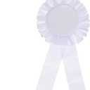 PATIKIL Blank Award Ribbon, 6 Pcs Rosette Ribbon Honorable Prize Recognition Ribbon for DIY, Party, Wedding, Competition, Sport, White