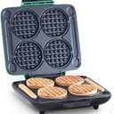 DASH Multi Mini Waffle Maker: Four Mini Waffles, Perfect for Families and Individuals, 4 Inch Dual Non-stick Surfaces with Quick Release & Easy Clean - Aqua