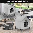 Cat House for Indoor and Outdoor Cats in Winter, Waterproof, Fully Insulated Shelter for Stray and Feral Cats, Great for Cat Houses for Outdoor and Cat Beds for Indoor Cats(Grey, Medium)