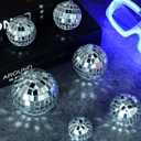 MTLEE 20 Pcs Disco Balls Decorations Party Decor Disco Ball Ornaments Mirror Mini Large Hanging with Rope for Wedding Festival Stage Prop(Silver, 2.4, 2, 1.6, 1.2 Inch)