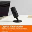 Amazon Basics USB Condenser Microphone for Streaming, Recording, and Podcasting on PC, Plug and Play, Cardioid Pickup, Adjustable Stand with 360° Rotation, Clear Sound, 5.8 x 3.4 inches, Black