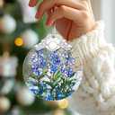 5 x Christmas Ornaments: Stained Glass-Style July Birth Flower Ornament  Christmas Tree Decorations, Holiday Party Gifts, Mother's Day & Birthday Gifts for Women, Mom & Grandma | Birth Flower Gift (November)