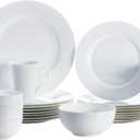 Mikasa Delray 40-Piece White Dinnerware Set, Service for 8, Dining Set