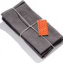 Caldo Linen Dinner Napkins - Rustic- Soft and Durable Cloth - Washable and Reusable- 4 Pack - 20x20 inch (Slate)