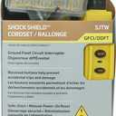 Southwire Shock Shield 15A Inline GFCI - 12/3 2' Cord - Lit Tri-Source End - Ground Fault Protection - Manual Reset - Durable Electric Cord