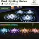 Kingsyard 8 Pack Solar Pathway Lights Outdoor Waterproof IP67, Bright Color Changing & Cool White LED Solar Lights for Outside Garden Yard Landscape Path Christmas Walkway Decor