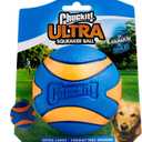 Chuckit Ultra Squeaker Dog Ball - Extra Large Bouncy and Squeaky Pet Toy for Dogs 100+ lbs - Floats on Water - Durable Rubber - Size XL - 3.5" Diameter - Pack of 1