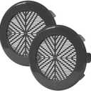 Vent Systems 3'' to 4'' Inch Pack of 2 - Brown - Soffit Vent Cover - Round Air Vent Guard - Grill Cover - Built-in Protective Grid - HVAC Vent for Bathroom, Home Office, Kitchen - Flexible Fit
