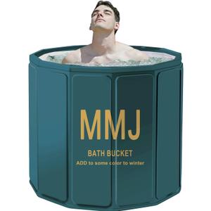 Portable Bathtub for Adults, Easy to Assemble Collapsible Bathtub 31.5"L x 26", Suitable for Travel, Camping and Outdoor Activities (Green, L)