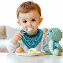 Maiwa 10 Pack Baby Triangle Bandana Bibs for Boys Girls for Drool Teething Eating with Snaps