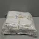 MooMee Bedding Duvet Cover Set 100% Washed Cotton Linen Like Textured Breathable Durable Soft Comfy (Solid Off White, King 104"x90")