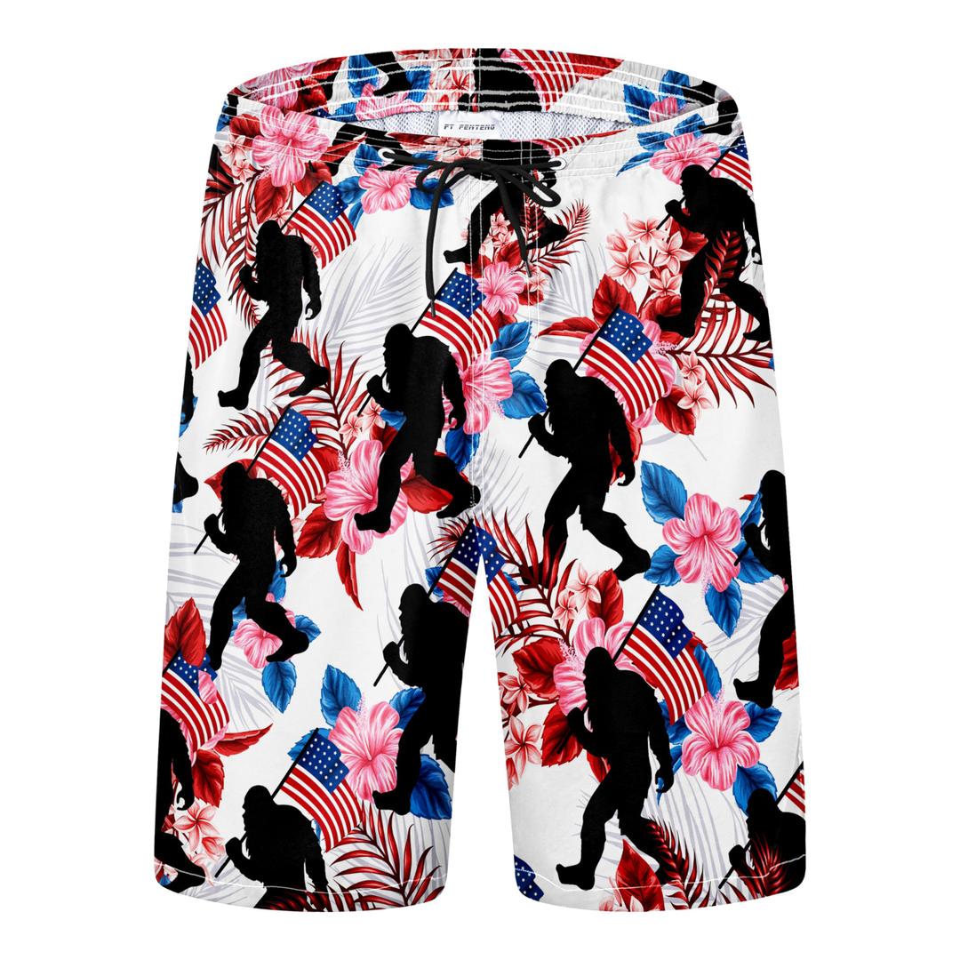 Mens Swim Trunks, Vintage 1776 Patriotic American Flag Mens Board Shorts Swimwear Bathing Suit with Mesh Lining, Funny Hawaii Quick Dry Beach Shorts Swimming Trunks, 4X-Large