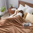 Hansleep Fleece Camel Full Blanket, Super Soft Flannel Fuzzy Plush Cozy Blanket for All Seasons, Camel, Full 84x90 Inches