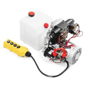 12V DC 4.5Liter Reservoir Hydraulic Power Pump Double Acting 4 Way Unit Hydraulic Pump Hydraulic Power Pack for Dump Trailer Car Lifting