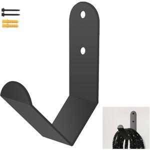 Exercise Rope Storage Hook, Battle Rope Storage Hanger Wall Mount Rope Storage Rack for Exercise Rope Battle Rope in Home Gym or Commercial Gym, Black (1 Pack)