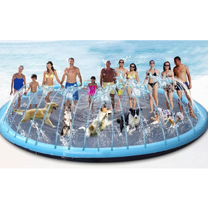 21 ft Giant Inflatable Splash Pad Extra Large 252" 2025 Update Non Slip Pad for Adults Large Dogs Pets Giant Thicken Sprinkler Pool Summer Outdoor Fun Backyard Fountain Play Mat (Classic Style)