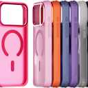 Magnetic for iPhone 17 Pro Max Case, [Compatible with Magsafe] [Military-Grade Protection] [Translucent Matte] Anti-Scratch Back, Non-Slip, Shockproof Protective Phone Cover 6.9", Hot Pink