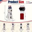 Solar Dog Patriotic Outdoor Statue: IP65 Weather Resistant American Flag Outside Figurine Decor for Garden Lawn Patio Yard - Birthday Independence Day Gifts for Women Men